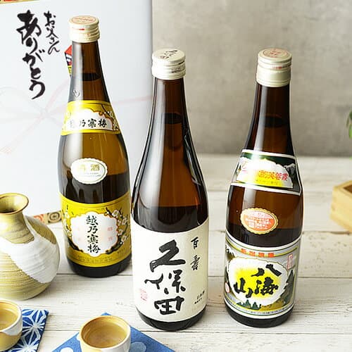 日本酒 お酒 冷酒 ギフト プレゼント 辛口 飲み比べセット 送料無料 新潟地酒3種飲み比べセット 久保田 八海山 越乃寒梅 720ml×3本 お中元 敬老の日 辛口 新潟 地酒 お酒 プレゼント おしゃれ 誕生日 内祝 贈り物 お祝 お返し 男性 ありがとう thumbnail 3