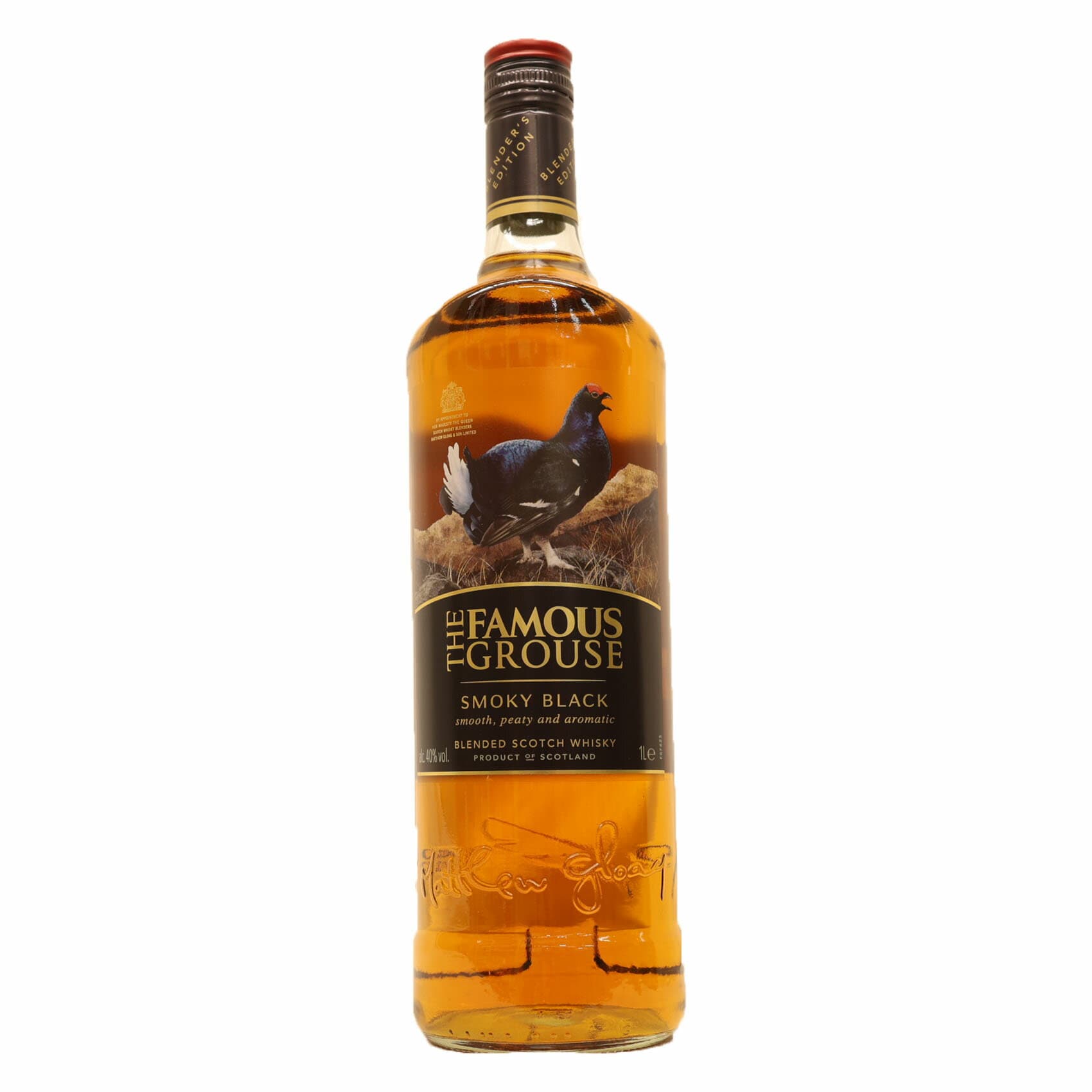 リッチでスモーキーな味わいのブレンデッドウイスキーです　フェイマスグラウス　スモーキーブラック40度1000ml