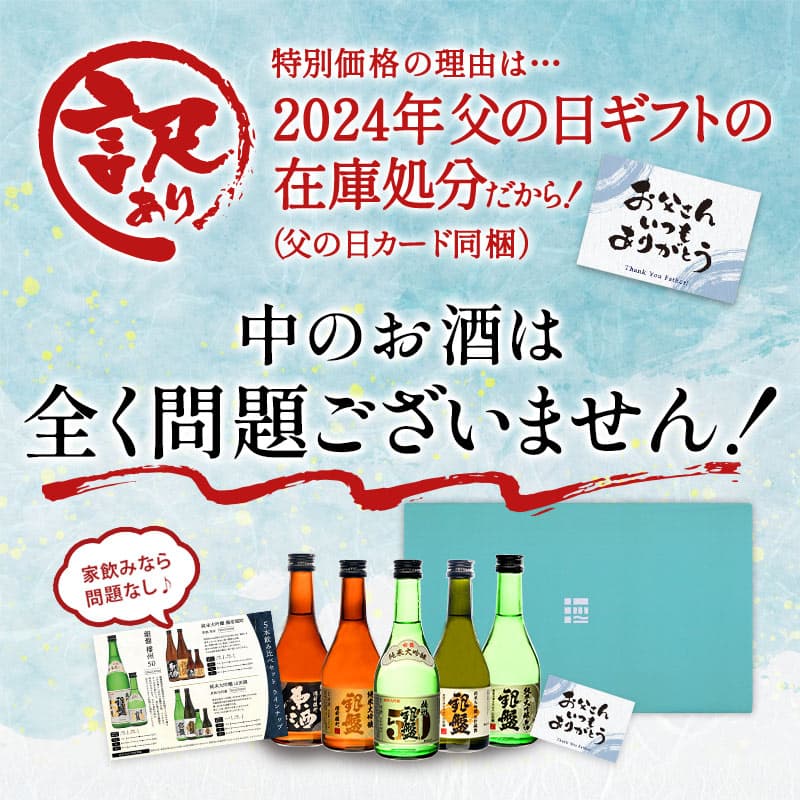 [訳あり] 銀盤酒造 全て純米大吟醸 生貯蔵＆原酒入り 300ml×5本 300ml×10本［常温］【送料無料】飲み比べセット お酒 日本酒 【1〜2営業日以内に出荷】［月間優良ショップ受賞］[JS34] thumbnail 2