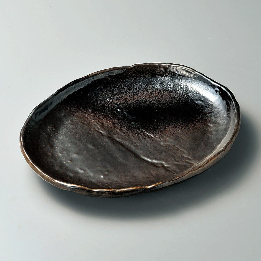 琥珀 29cm 楕円盛皿 29.5x24.3x4.3cmお惣菜の盛り合わせ 炊きもの 煮物 おばんざいの盛り付けに大振りの深鉢 大サイズの和ボウル大皿 大鉢 盛り皿 深皿 煮物鉢 業務価格で　日本製