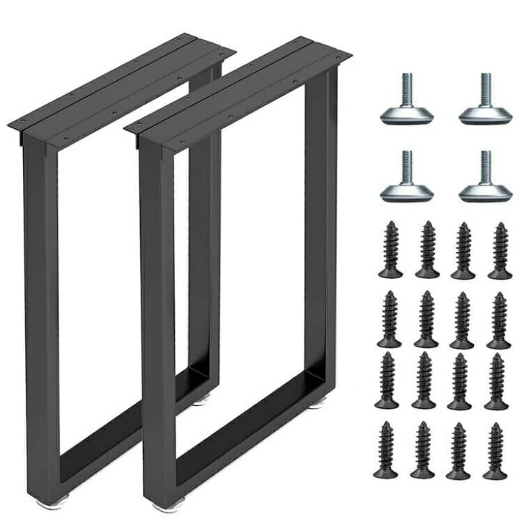 アイアン脚パーツ DIY スチール脚2本 セット高さ40cm～100cm アイアン脚 黒 ブラック 鉄脚 スチール脚 取り替え脚自作 リメイク かんたん ダイニングテーブル デスク テーブル用 アジャスター付き