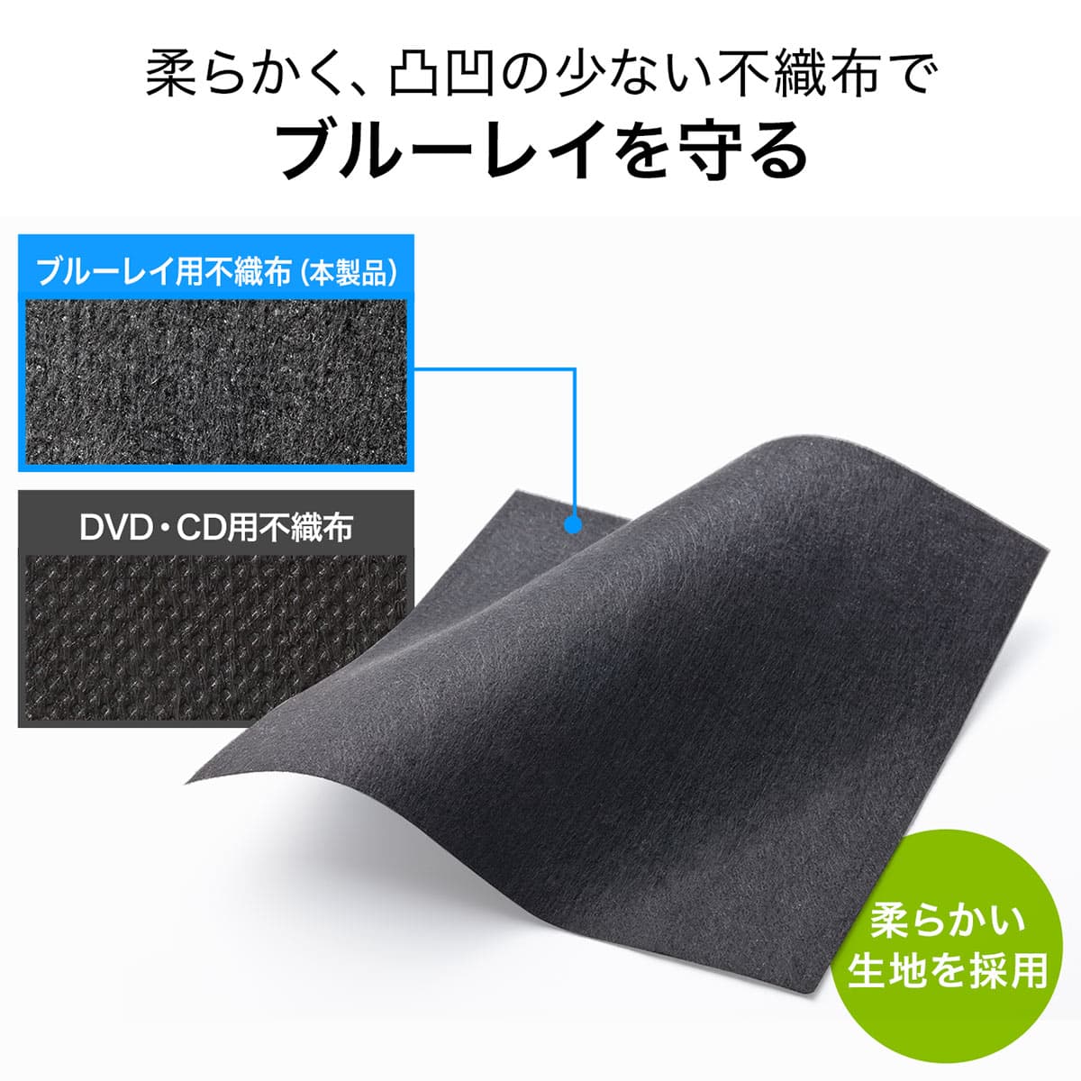 【5個セット】【楽天1位受賞】Blu-rayケース ブルーレイ CDケース DVDケース 収納 ファイル 72枚 インデックス付き 不織布 ケース 両面収納 保護 メディアケース ブラック thumbnail 3