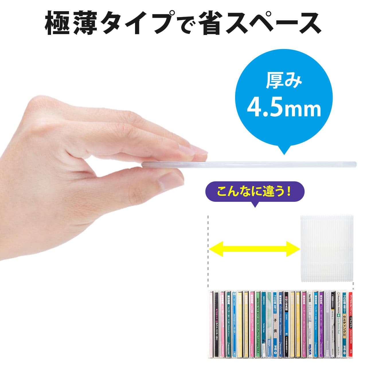 【楽天1位受賞】CDケース DVDケース スリム 割れにくい 薄型 ブルーレイケース PP素材 1枚収納 クリア 透明 割れない thumbnail 3
