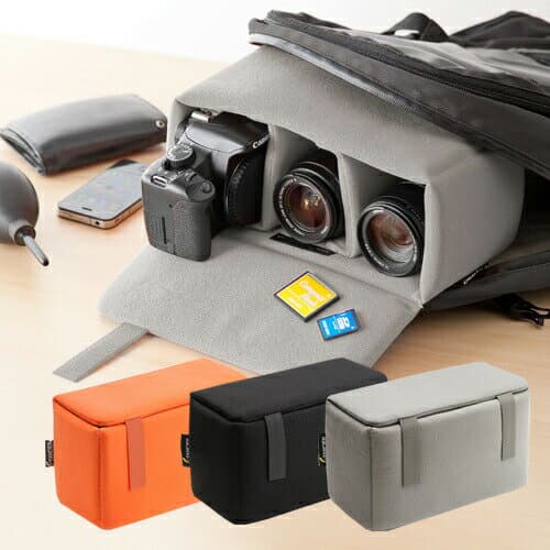 【楽天1位受賞】一眼レフ カメラバッグ ソフトクッションボックス メンズ レディース オレンジ/ブラック/グレー カメラケース カメラバック インナーカメラバッグ 一眼レフケース カメラボックス カメラインナーバック 一眼レフカメラバッグ 女子