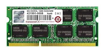 【中古】Transcend ノートPC用メモリ PC3L-12800 DDR3L 1600 8GB 1.35V (低電圧) - 1.5V 両対応 204pin SO-DIMM TS1GSK64W6H