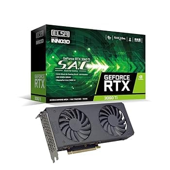 【中古】エルザ ELSA GeForce RTX 3060 Ti S.A.C LHR グラフィックスボード GD3060T-8GERSH VD7890