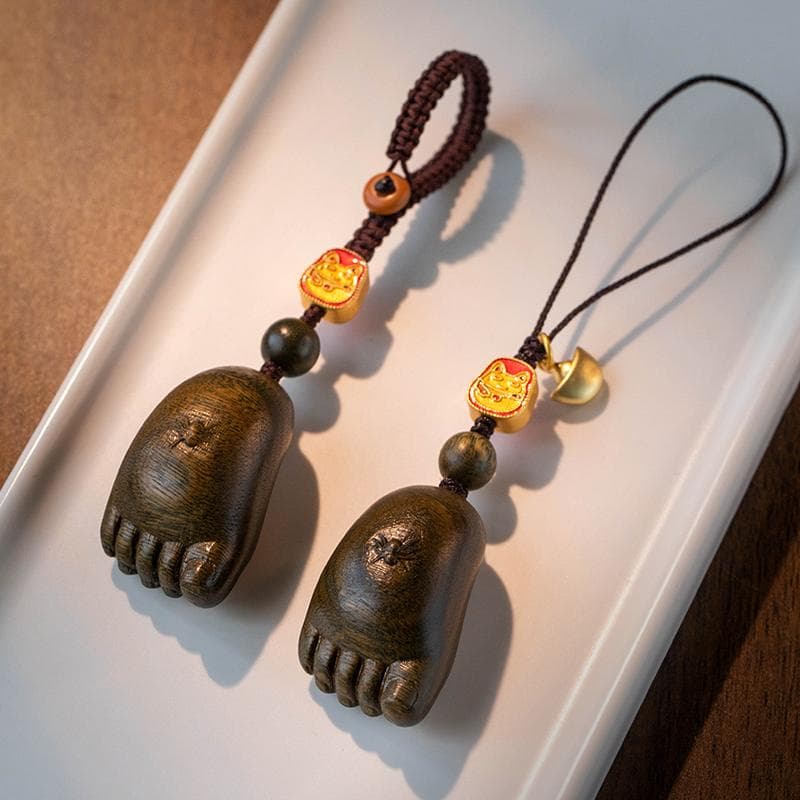 キーストラップ レトロ おしゃれ 白檀 足 キー ホルダー メンズ レディース ストラップ オールシーズン ユニーク ペンダント ギフト