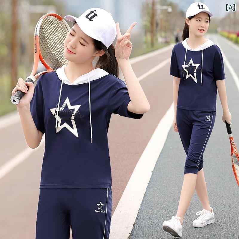 女の子 セットアップ 2点セット パンツ かわいい スポーティー カジュアル リラックス 夏 デイリーウェア おしゃれ 中学 高校 学生