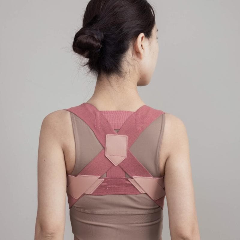姿勢矯正ベルト 猫背矯正サポーター 男女兼用 学生用 メンズ レディース 姿勢改善 背筋補正 肩こり軽減 デスクワーク オフィス 勉強 薄型 通気性 フィット感 ピンク ブラック