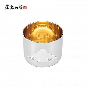 よこやま　燕熟の技　感温ぐい呑み　赤富士　内面金メッキ(桜柄入り)　1PC　EJG-400 【送料無料】（酒器、タンブラー、食器、キッチン）