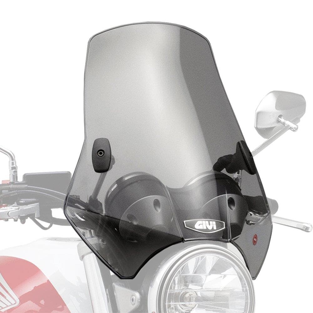 GIVI(ジビ) バイク スクリ ーン 汎用(バーハンドルクランプ) セミスモーク A660 中型ウインドスクリ ーン 93957
