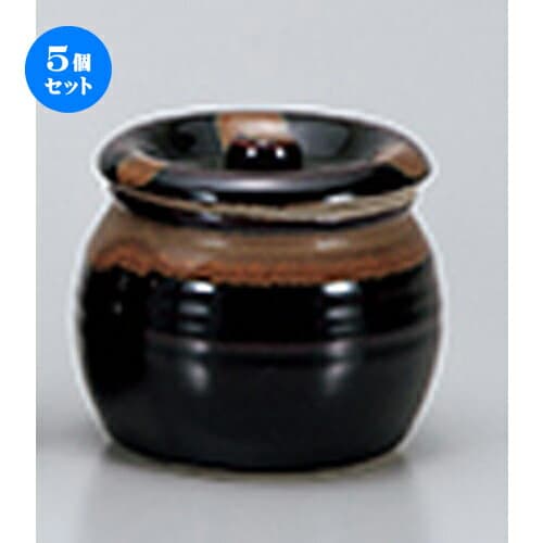 5個セット☆ 卓上小物 ☆ 天目1.0蓋物 [ 7.5 x 7.5cm ・ 200cc ］ | 人気 おすすめ 食器 業務用 飲食店 カフェ うつわ 器 おしゃれ かわいい ギフト プレゼント 引き出物 誕生日 贈り物 贈答品 卓上 カトラリー 自宅 イベント 食器セット