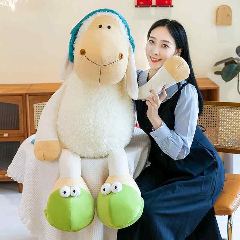 ぬいぐるみ レディース かわいい 帽子付き 羊 抱き枕 ショートプラッシュ PP綿 柔らかい 子供 誕生日 ギフト 35cm 50cm 80cm 100cm