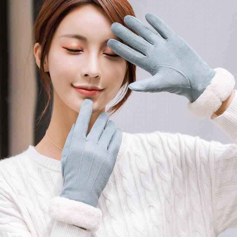 手袋 レディース 冬用 スマホ対応 暖か 鹿の子 スエード調 手袋 ピンク系 ブラック グレー キャメル ブルー かわいい 裏起毛 グローブ 秋冬 通勤 通学
