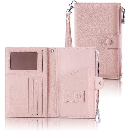 [Coussilice]パスポートケース本革スキミング防止軽量パスポートカバー収納力海外出張海外旅行便利グッズ可愛いスタイリッシュレディース(ピンク)﻿