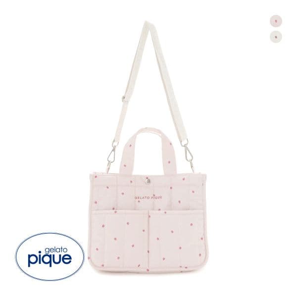 ジェラートピケ CAT&DOG 販路限定商品 ストロベリーキルティングお散歩バッグM gelato pique 全2色 ジェラピケ ギフト プレゼント