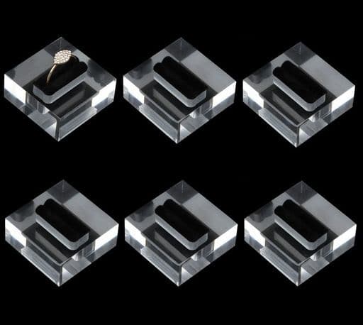 seimeinokiリングスタンド6個入リングディスプレイスタンド半分埋め込み式アクリル製展示台指輪置きクリア指輪スタンドアクセサリースタンド指輪保管店舗販売ディスプレイ撮影4*4cm(透明)