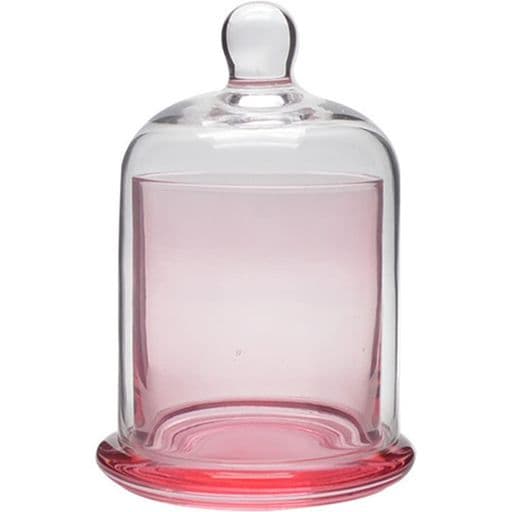 YUYAKESHIキャンドルホルダーアロマキャンドルキャンドルカップ透明ドーム型ガラスろうそく容器ガラスカバーカップ装飾(ピンク)