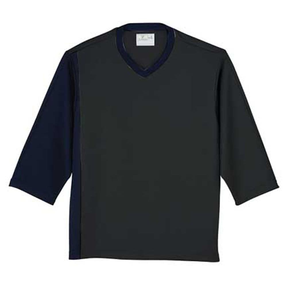 KIRAKU（トンボ） 前開き検診用シャツ ボトルグリーン×ネイビー S（身丈65cm） CR814-49 S 販売単位：1枚