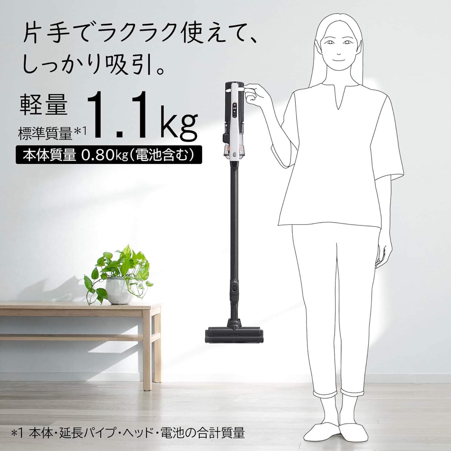 【新品】 日立 コードレス掃除機 ラクかるスティック PV-BL1C4 thumbnail 2