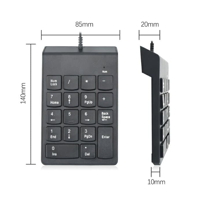 テンキー USBテンキー 軽量 薄型設計 持ち運び 有線 防滴 便利 電卓 PC パソコン 周辺機器 USB接続 数字 メール便