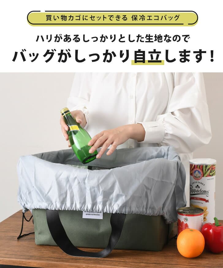 ＼本日店内EVENT／ POINT 送料無料 レジカゴ型 保冷 バイカラー 自立 エコバッグ レディース メンズ 保冷バッグ クーラーバッグ 大容量 トート マチ広 21L マイバッグ 買い物 おしゃれ 自転車 軽量 アウトドア 折りたたみ 肩掛け 巾着 メール便 thumbnail 3