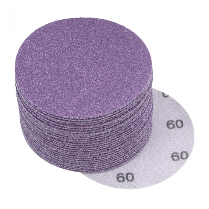 パープル サンディングディスク 76.2mm 60 グリット フックとループ プロ 酸化アルミニウム サンドペーパー 乾湿 研磨 木質塗装仕上げ用 30個入り