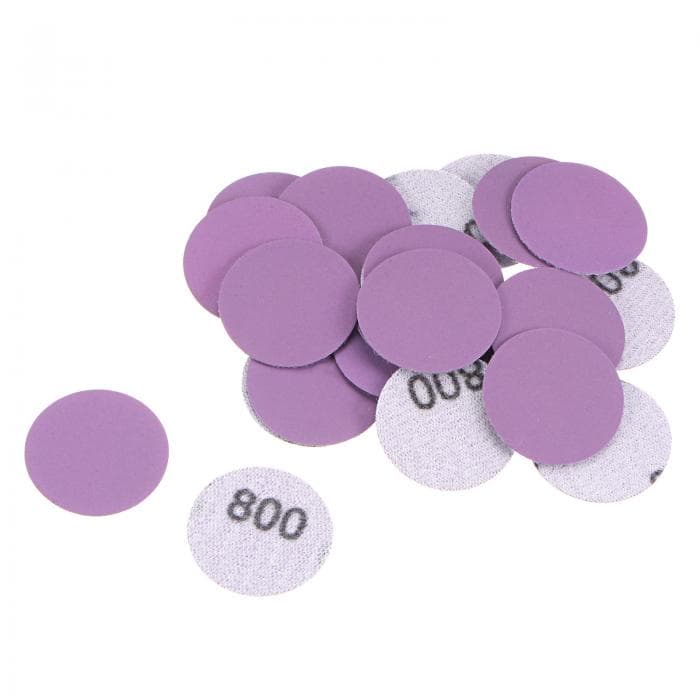サンディングディスク サンディングペーパー サンドペーパー 800グリット フックとループ 酸化アルミニウム 木質塗装仕上げ用 ミニサイズ パープル 25mm 25枚入り