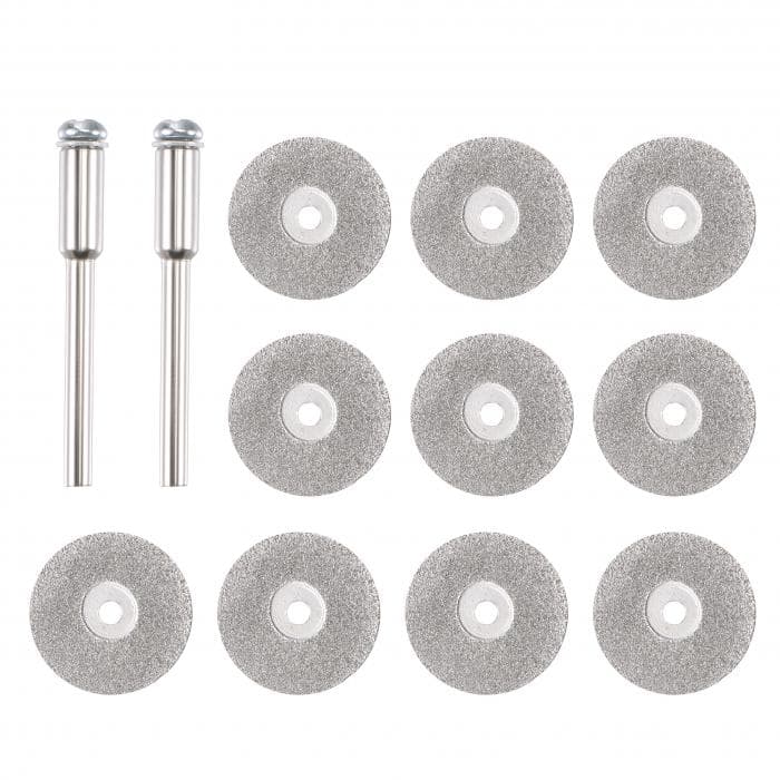 10個 18mmダイヤモンド切削ホイール 研削ホイール ダイヤモンドカッター ダイヤモンドコーティング ロータリーツール用3 mmマンドレル2本付き