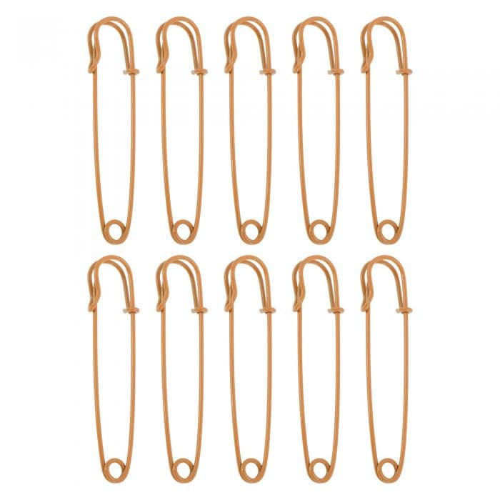 CAPASTEC 安全ピン ウエスト調整クリップ アクセサリパーツ カラフルな塗装されたアイアンピン ホームソーイングクラフトバッグ装飾アクセサリー用のブローチバルク 7.5cm オレンジ 10個