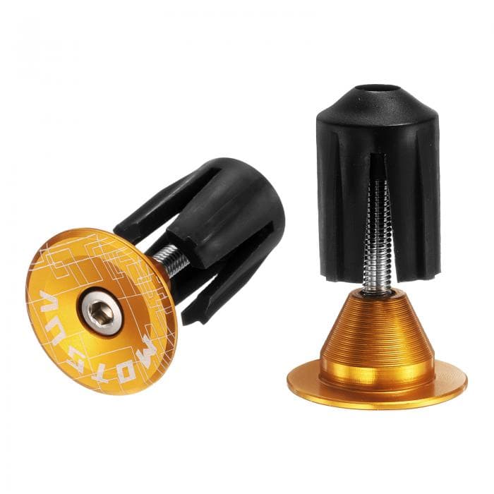 バーエンドプラグ アルミハンドルバーエンドキャップ バイクプラグ 0.7oz 拡張ロック MTB ロード BMX フィックスドギアバイク イエロー