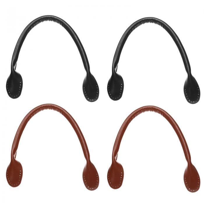 4個のPUレザーバッグハンドル 16.34インチのハンドバッグストラップ1.22インチ幅のバッグハンドル交換用ショルダーバッグストラップ DIYバッグ製作用の財布ハンドバッグ修理 黒/茶色