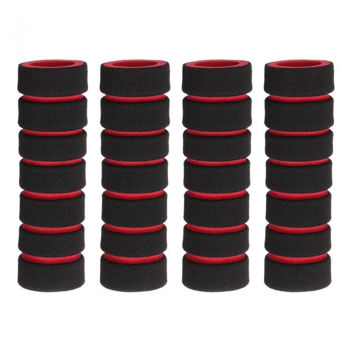 2個 バイクハンドルグリップ 0.78" モデル 心地よいなノンスリップグリップ スポンジ強化グリップ ショック吸収 BMXグリップ マウンテンバイクやスクーター用 黒-レッド