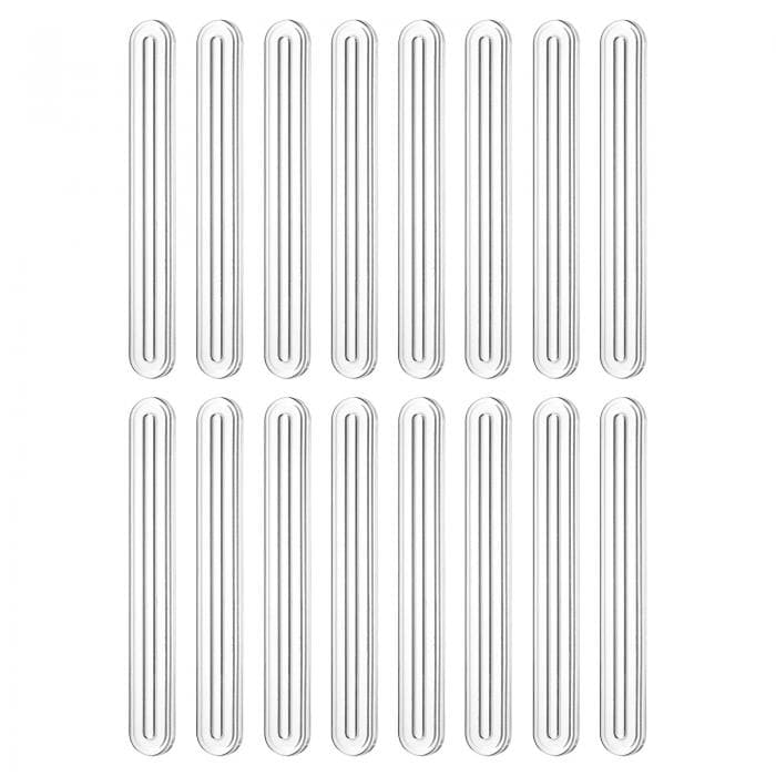 家具用ウォールプロテクター、クリア家具バンパーシリコーンラバーウォールバンパーガードキャビネットドアバンパー粘着性ウォールプロテクターバンパー、5.51''L x 0.7''W x 0.2''T、16個