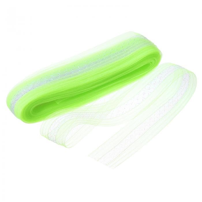 2.6"×27ヤード ウェーブテープ付き硬い馬毛ブレード ナイロンボニング用 ロールテープ ウェディングドレス ダンス フォーマルドレスアクセサリー用 緑
