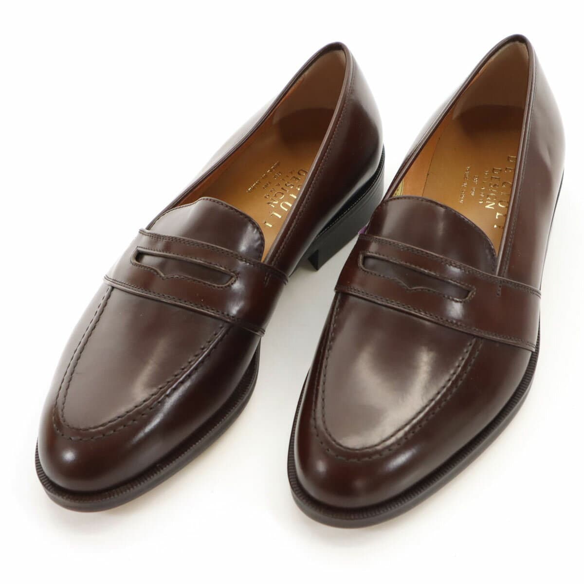 古着 DE GIULI DESIGN 日本製 コイン ローファー 25 1/2 ブラウン メンズ 【中古】 【PD】