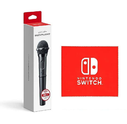 【新品】1週間以内発送　【任天堂純正品】ニンテンドーUSBワイヤレスマイク (Nintendo Switch ロゴデザイン マイクロファイバークロス 同梱) スイッチ ニンテンドー 任天堂 周辺機器 カラオケ 音声
