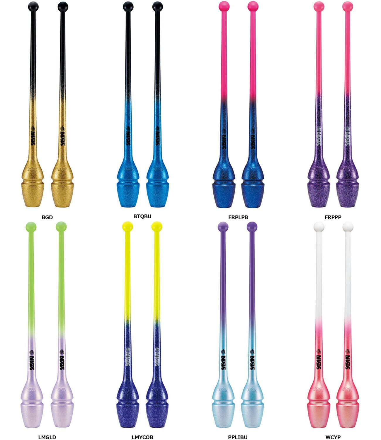 ササキ SASAKI 新体操 グラデーションラバークラブ ショート 長さ40.5cm 新体操 ジョイントホール加工 クラブ F.I.G 国際体操連盟 認定品 棒 こん棒 M34JKGHF