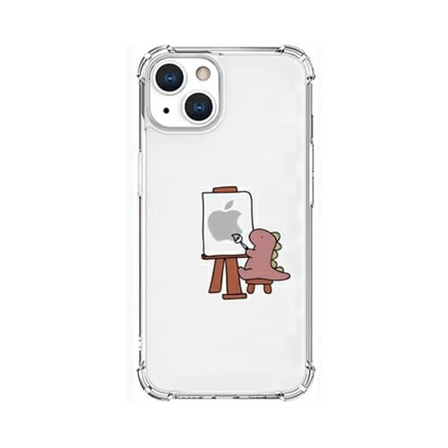 人気 おしゃれ 贈答 イベント 忘年会 定番 クリスマス プレゼント 土産 年末 正月 AKAN ソフトタフケース for iPhone 13 おしごとザウルス—画家 ピンク AK20972i13