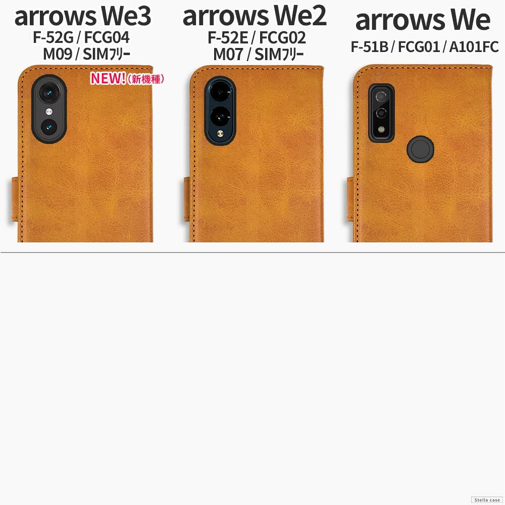 arrows ケース 手帳型 ベーシック We3 カバー We2 We スマホケース 携帯 おしゃれ 耐衝撃 マグネット 大人 ストラップ穴 メンズ レディース かわいい 可愛い カード収納 アローズ F-52G FCG04 M09 F-52E FCG02 M07 F-51B FCG01 A101FC thumbnail 3