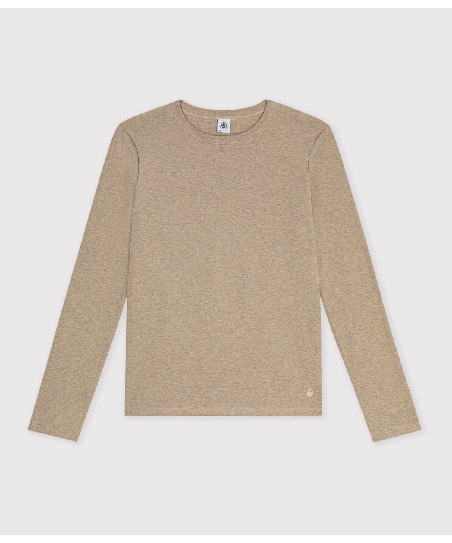 PETIT BATEAU クルーネック長袖Tシャツ プチバトー トップス カットソー・Tシャツ ベージュ【送料無料】