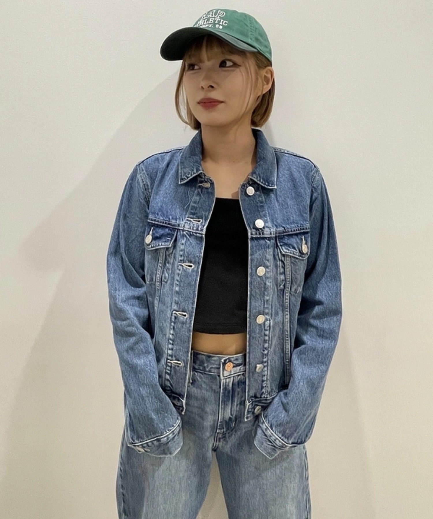 GAP (W)ウォッシュウェル アイコン デニムジャケット ギャップ ジャケット・アウター デニムジャケット ブルー【送料無料】