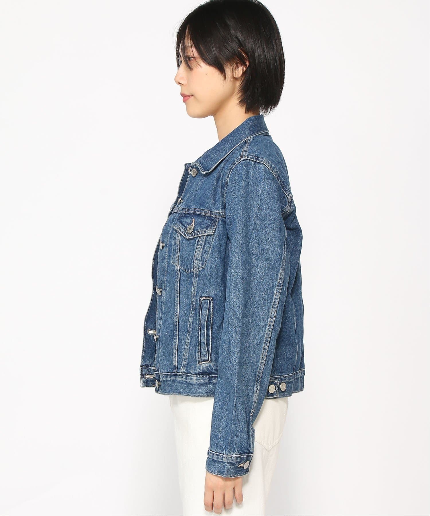 GAP (W)ウォッシュウェル アイコン デニムジャケット ギャップ ジャケット・アウター デニムジャケット ブルー【送料無料】 thumbnail 3