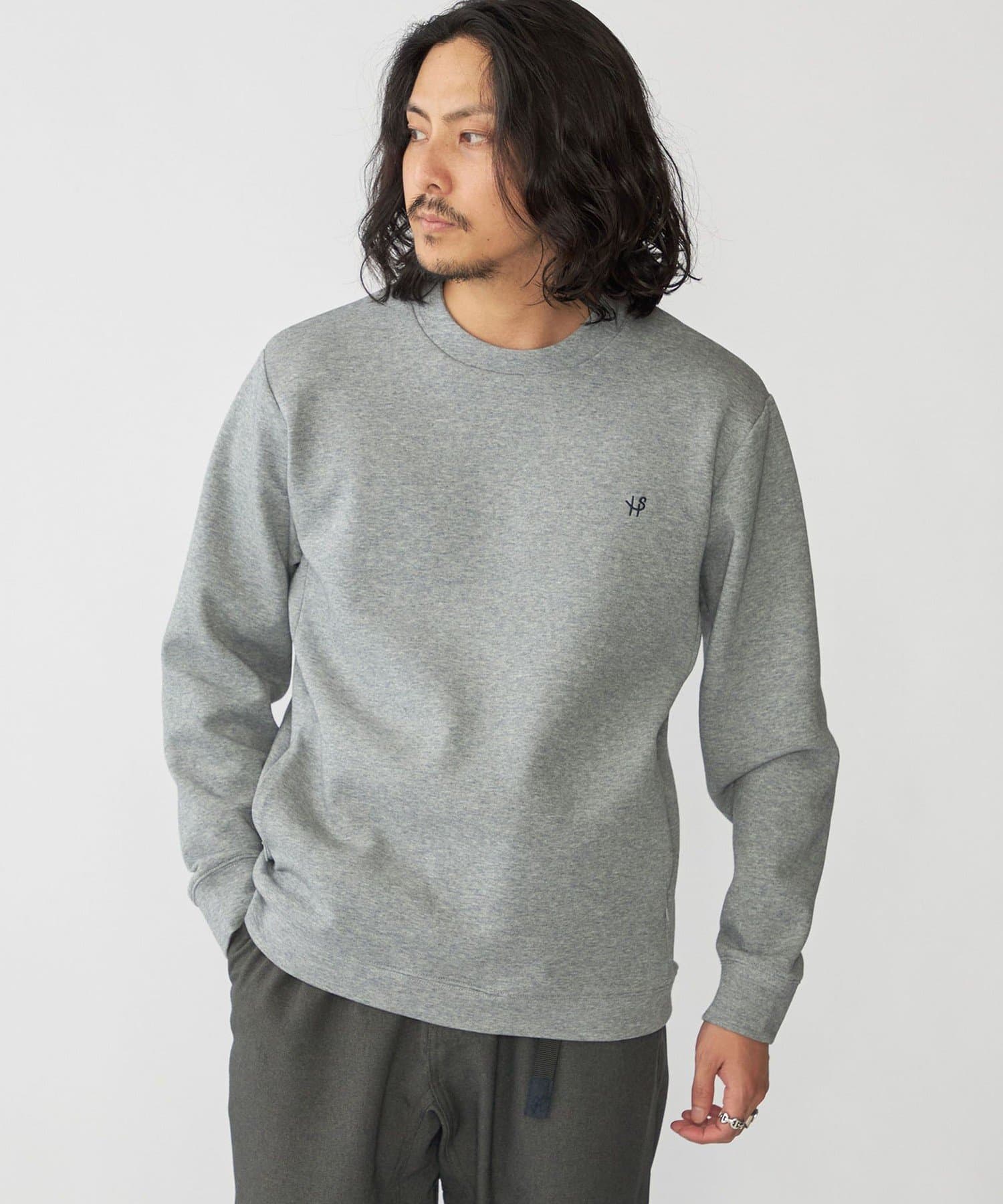 SHIPS MEN 【WEB限定】SHIPS: テレワーク ビズ ワンポイントロゴ ハイゲージ ダブルニット スウェット シップス トップス スウェット・トレーナー ネイビー ベージュ ブラック グレー【送料無料】 thumbnail 2