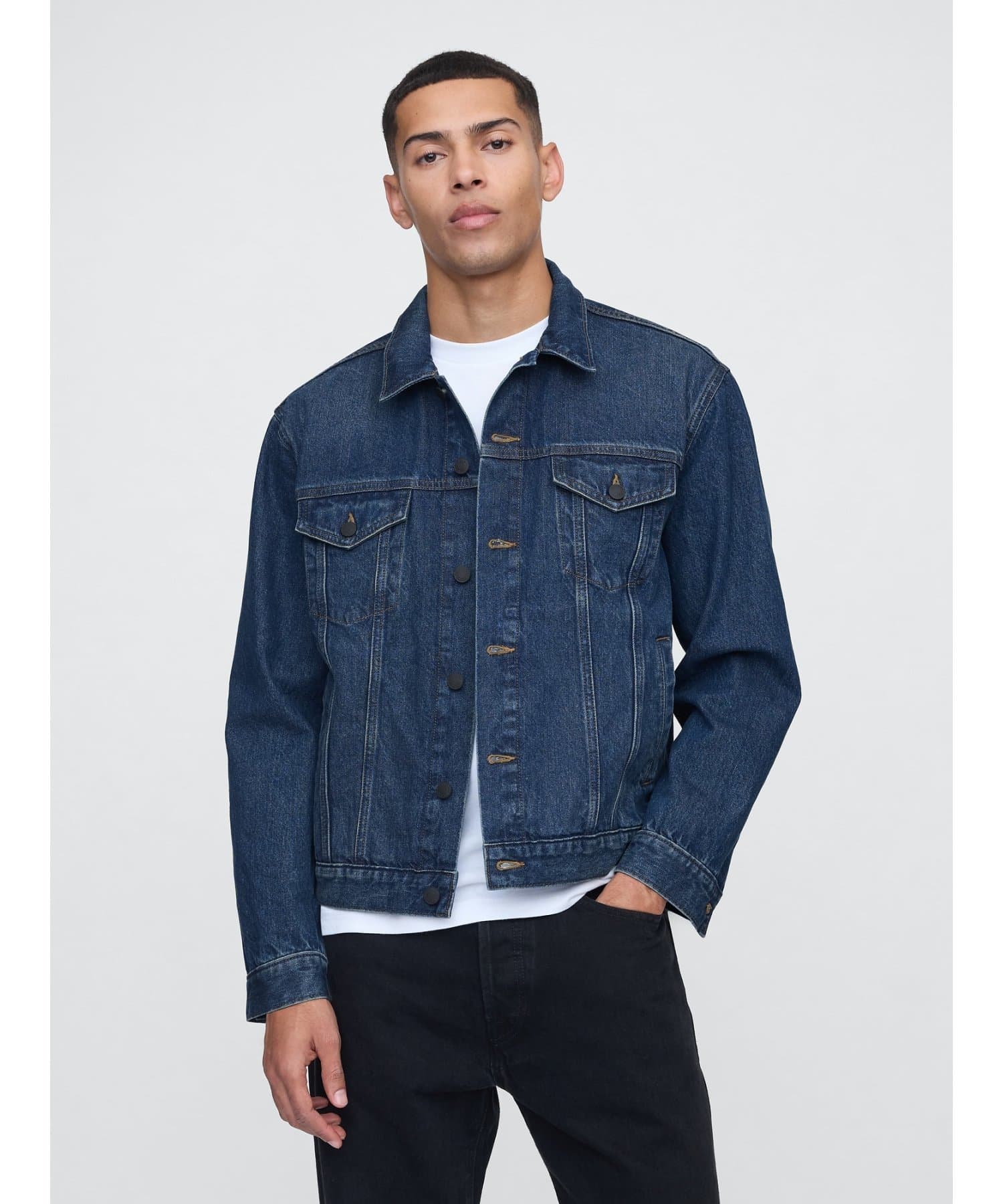 GAP (M)アイコン デニムジャケット ギャップ ジャケット・アウター デニムジャケット ネイビー【送料無料】