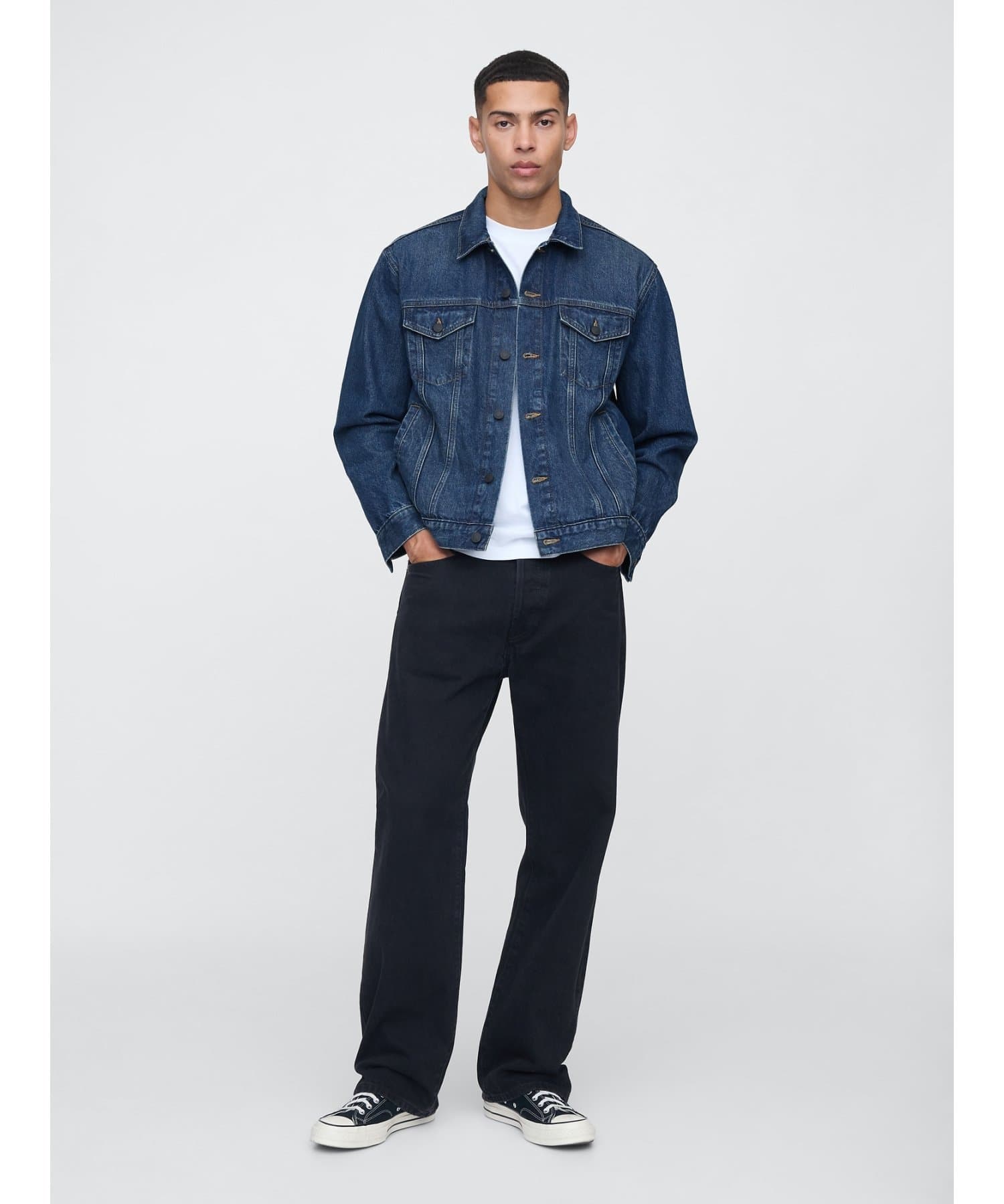 【SALE／10%OFF】GAP (M)アイコン デニムジャケット ギャップ ジャケット・アウター デニムジャケット ネイビー【送料無料】 thumbnail 3