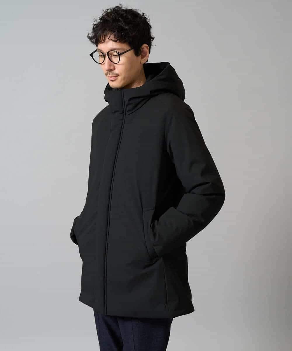 【SALE／30%OFF】a.v.v 【通勤/軽量/撥水】ラミネートダウンフードコート アー・ヴェ・ヴェ ジャケット・アウター ダウンジャケット・ダウンベスト ブラック【送料無料】