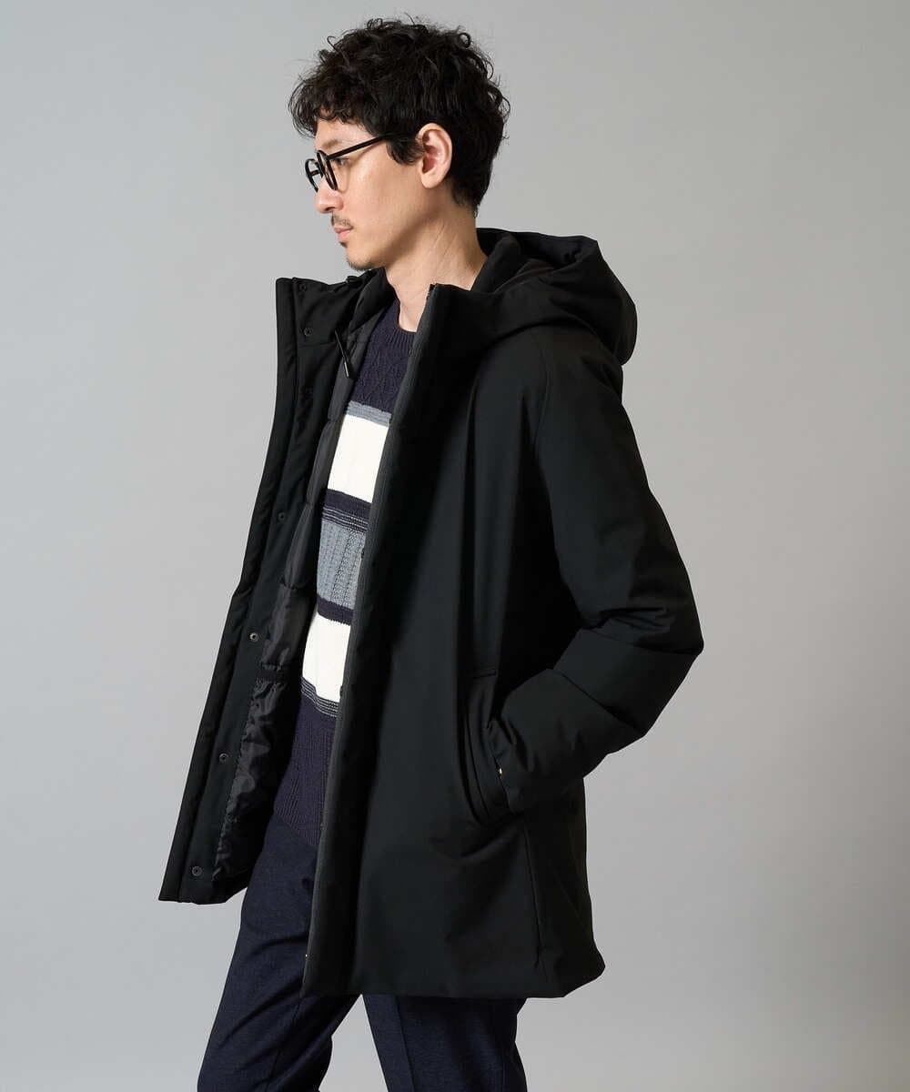 【SALE／30%OFF】a.v.v 【通勤/軽量/撥水】ラミネートダウンフードコート アー・ヴェ・ヴェ ジャケット・アウター ダウンジャケット・ダウンベスト ブラック【送料無料】 thumbnail 3