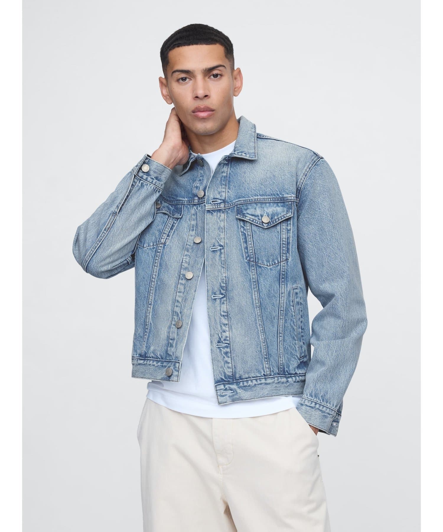 GAP (M)アイコン デニムジャケット ギャップ ジャケット・アウター デニムジャケット ブルー【送料無料】