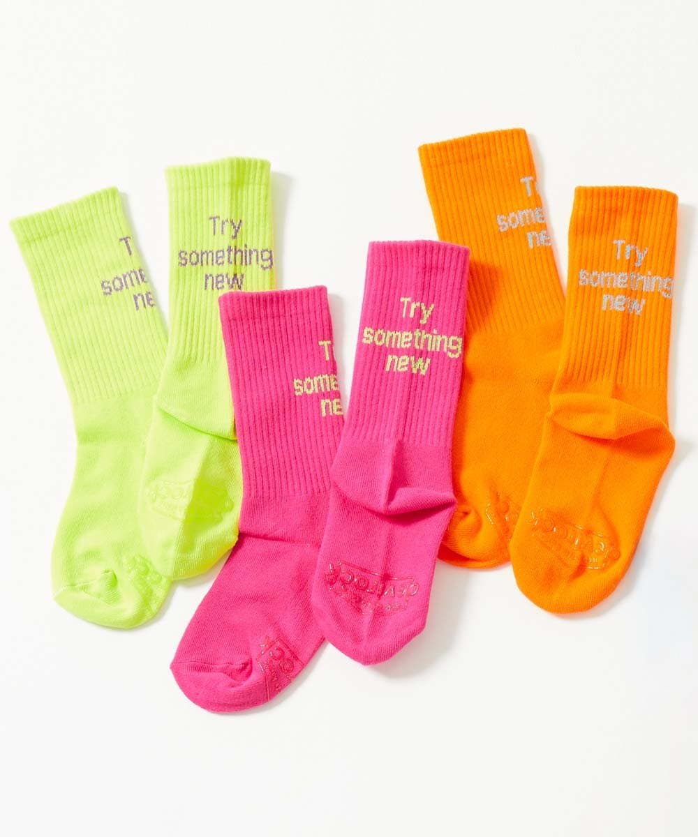 devirock 親子で使える ネオンカラー ロゴソックス 3足セット 子供服 キッズ 男の子 26SS デビロック 靴下・レッグウェア 靴下 thumbnail 2